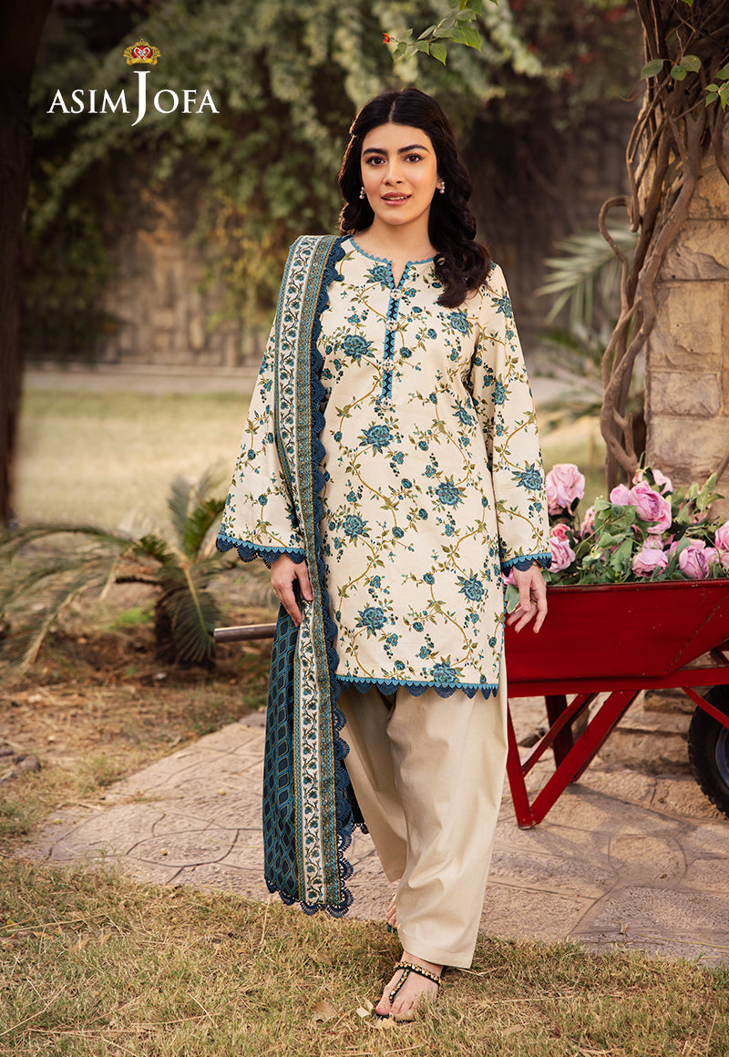 AJUBJ-34 PRINTED LAWN 3 PC