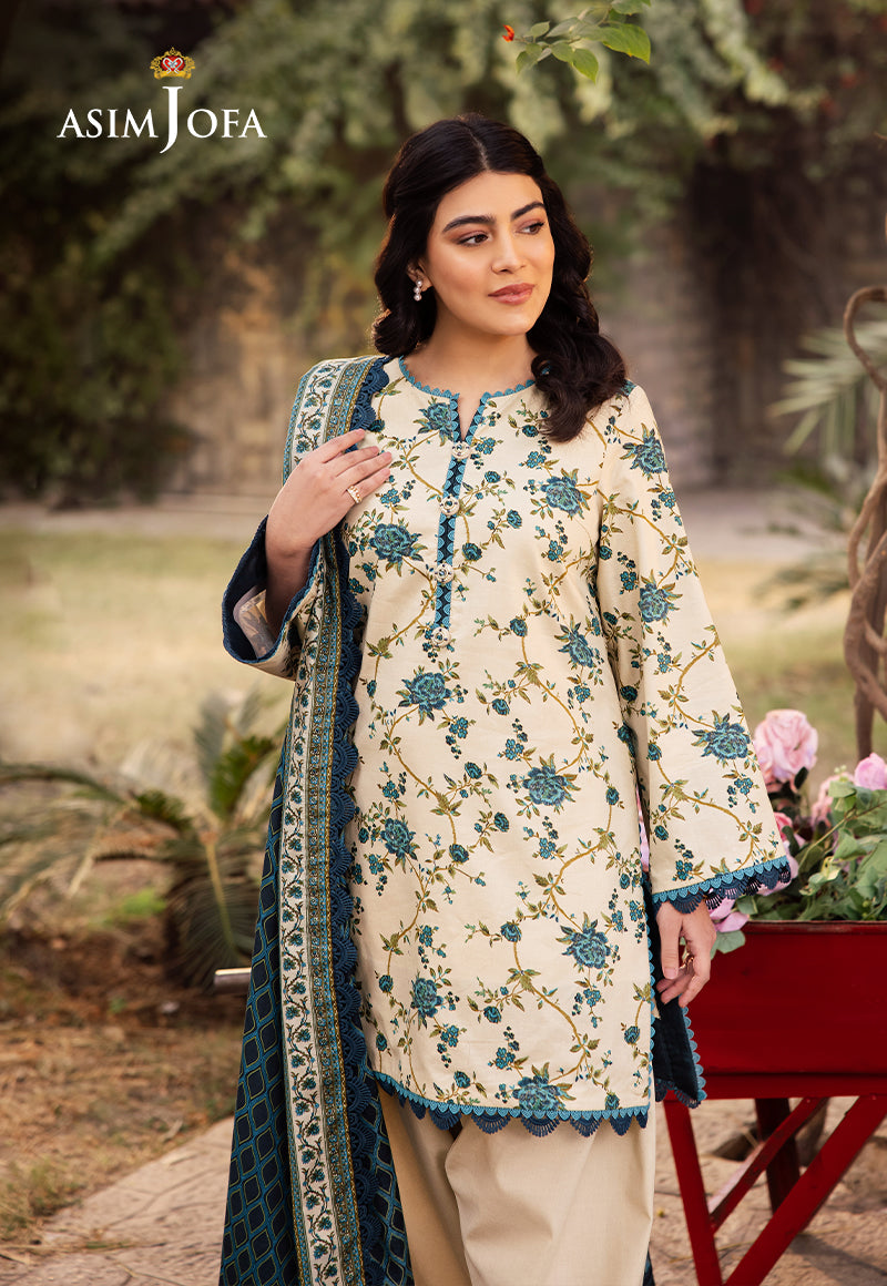 AJUBJ-34 PRINTED LAWN 3 PC