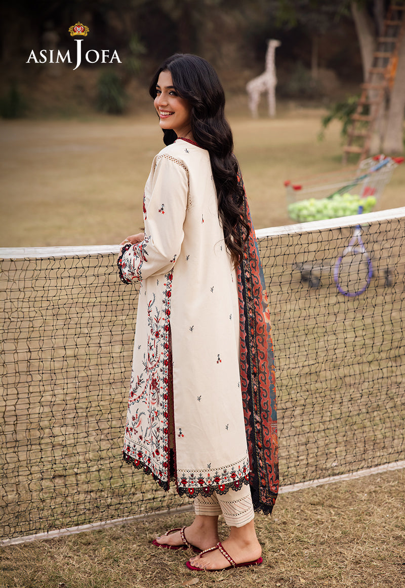 AJUBJ-14 PRINTED EMBROIDERED LAWN 3 PC