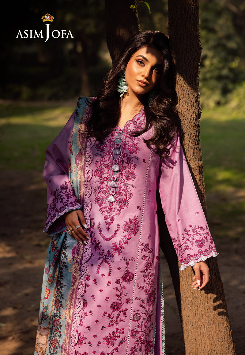 AJUBJ-13 PRINTED EMBROIDERED LAWN 3 PC