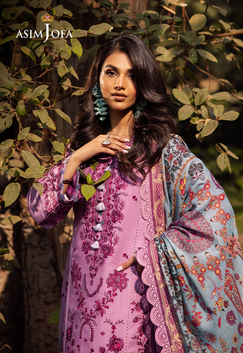 AJUBJ-13 PRINTED EMBROIDERED LAWN 3 PC