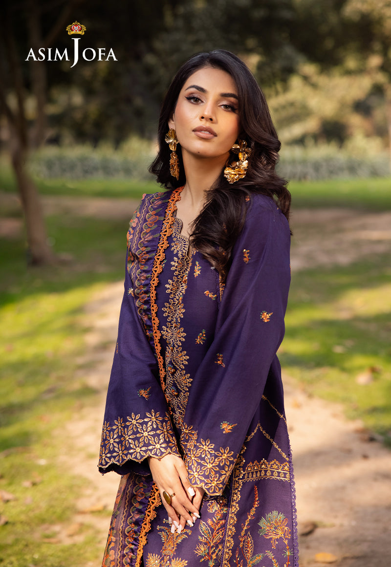 AJUBJ-15 PRINTED EMBROIDERED LAWN 3 PC