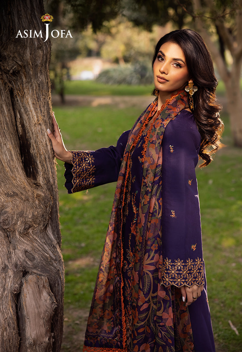 AJUBJ-15 PRINTED EMBROIDERED LAWN 3 PC