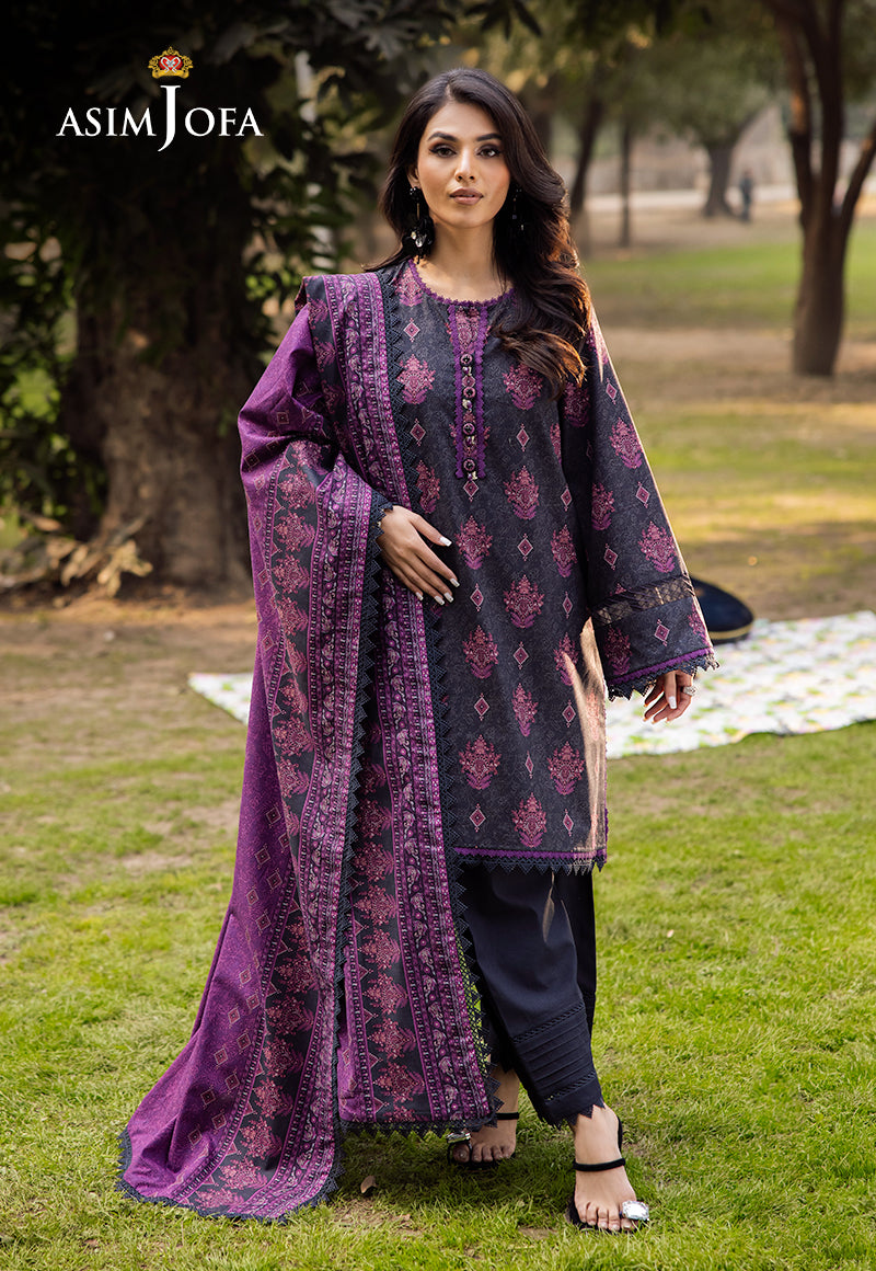 AJUBJ-24 PRINTED LAWN 3 PC