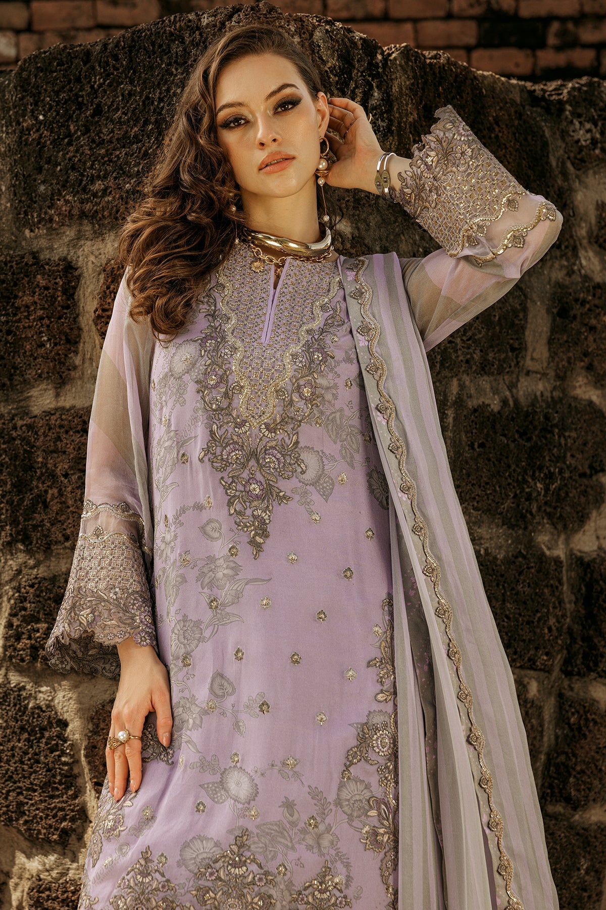 3-PC Unstitched Luxury Chiffon Collection VSL25-04