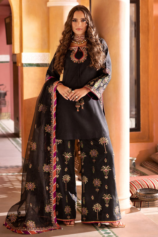 3-PC Embroidered Raw-Silk Suit CMA-5-137