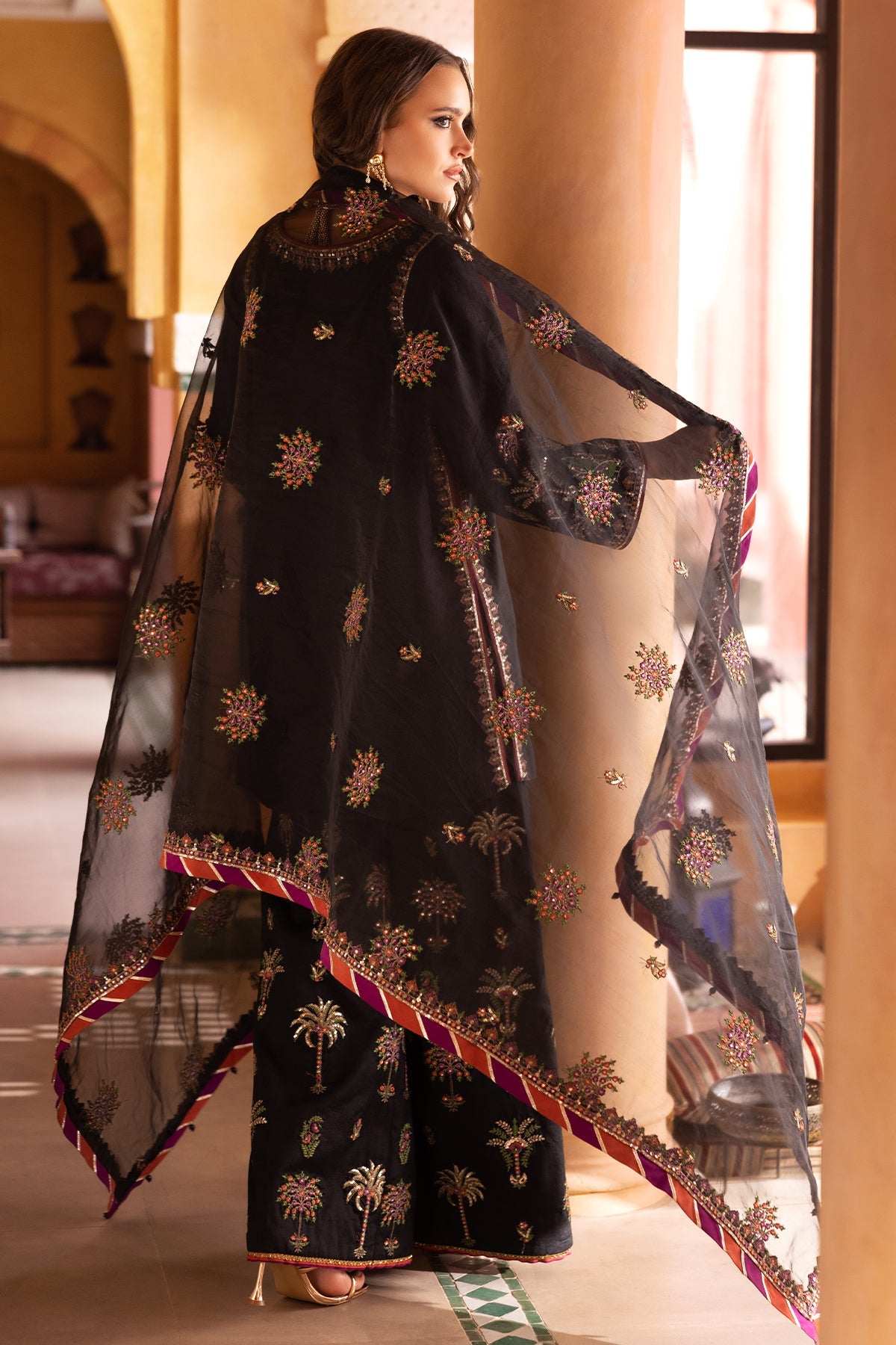 3-PC Embroidered Raw-Silk Suit CMA-5-137