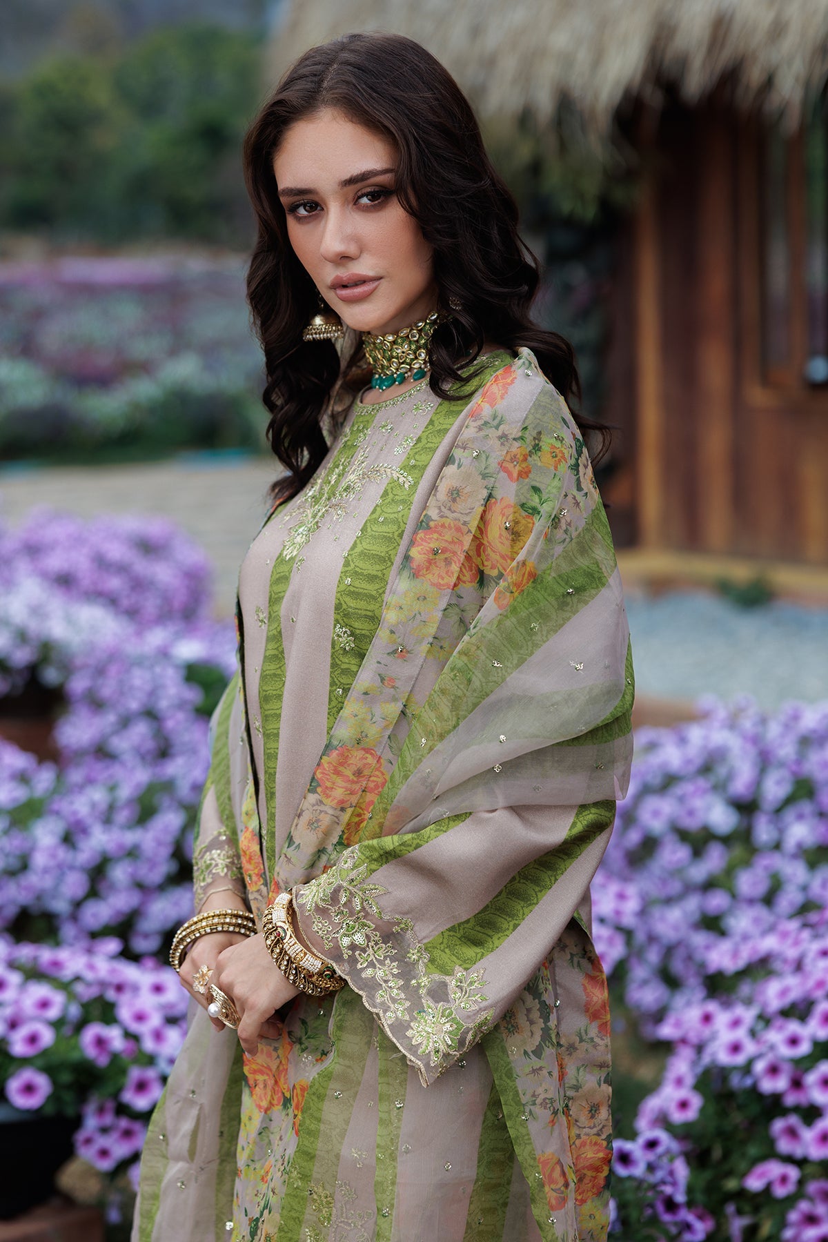 3-PC Embroidered Raw-Silk Suit CMA-5-122