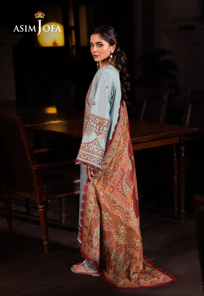 AJUBJ-11 PRINTED EMBROIDERED LAWN 3 PC