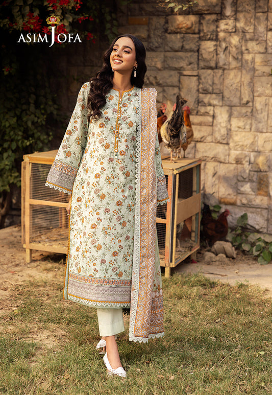 AJUBJ-52 PRINTED LAWN 3 PC