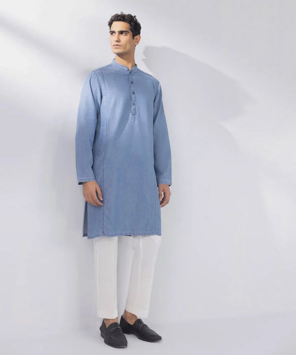 Regular Fit Denim Kurta