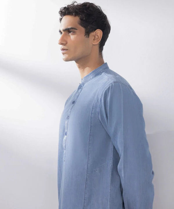 Regular Fit Denim Kurta