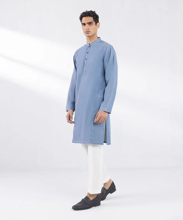 Regular Fit Denim Kurta