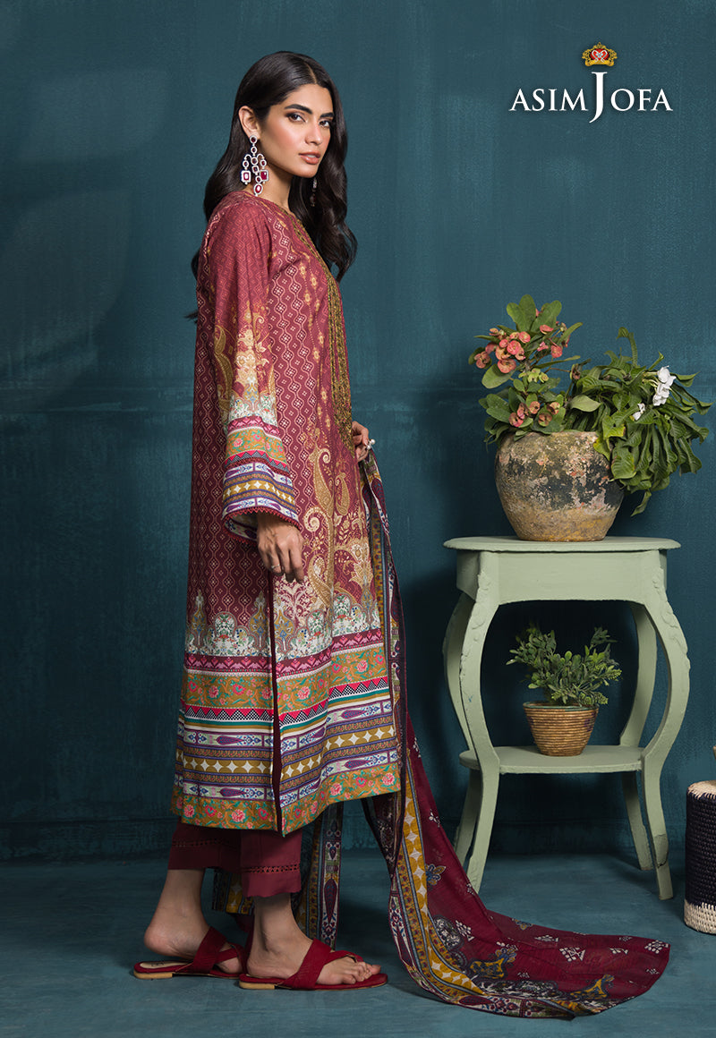 AJGR-19 EMBROIDERED SWISS LAWN 3 PCS