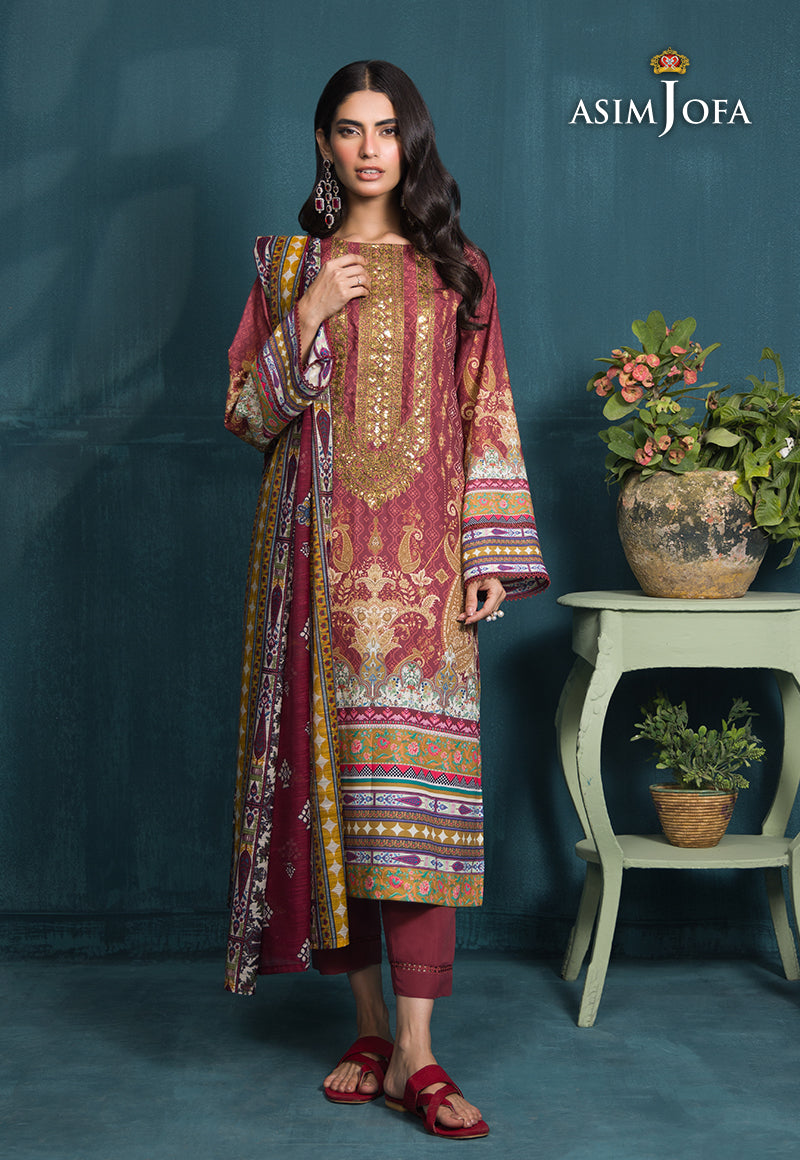 AJGR-19 EMBROIDERED SWISS LAWN 3 PCS