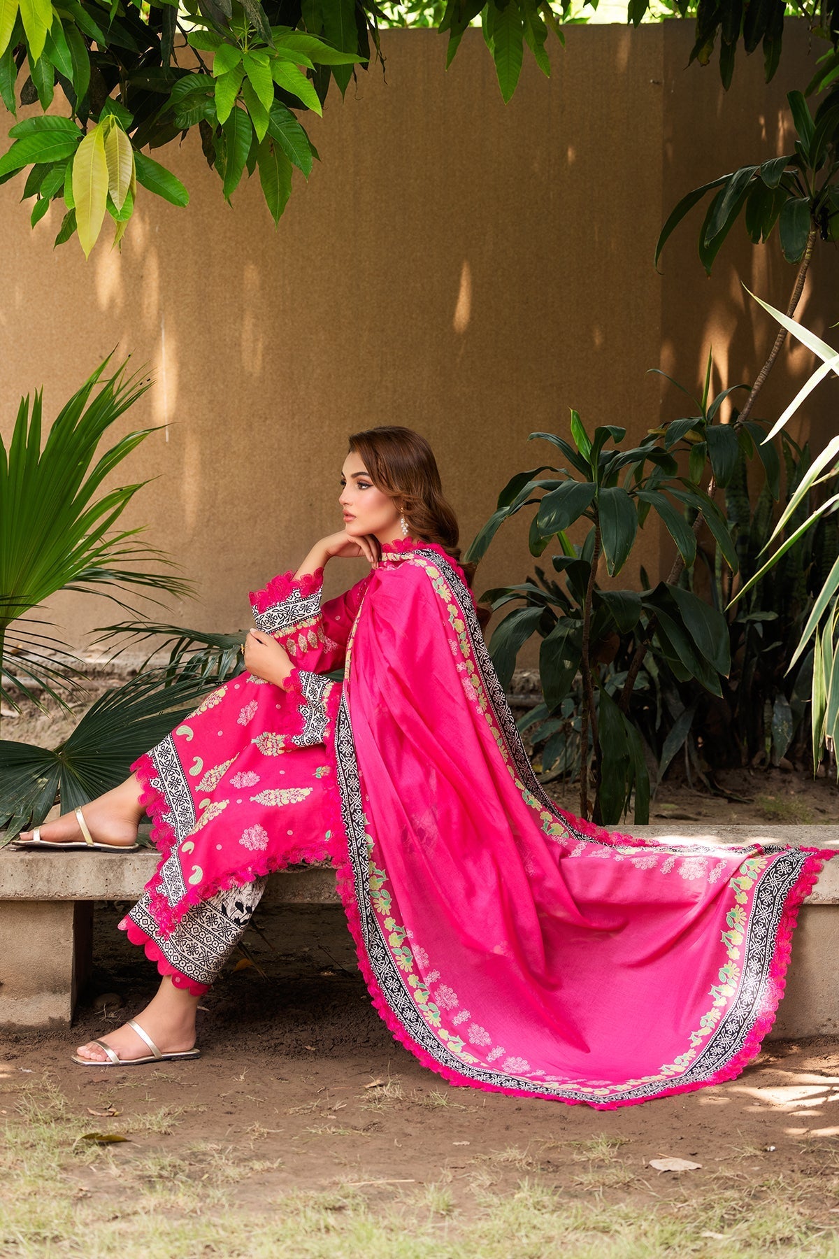 3-PC Embroidered Lawn Shirt with Embroidered Voil Dupatta and Trouser CRN4-26P