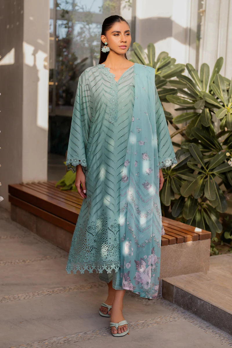 EMBROIDERED PRINTED LAWN UF-4100