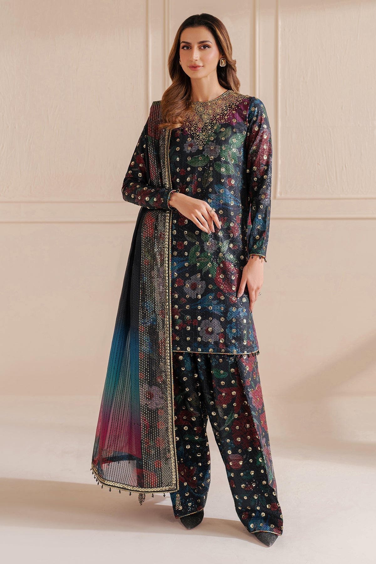 Embroidered Raw Silk UR-7051