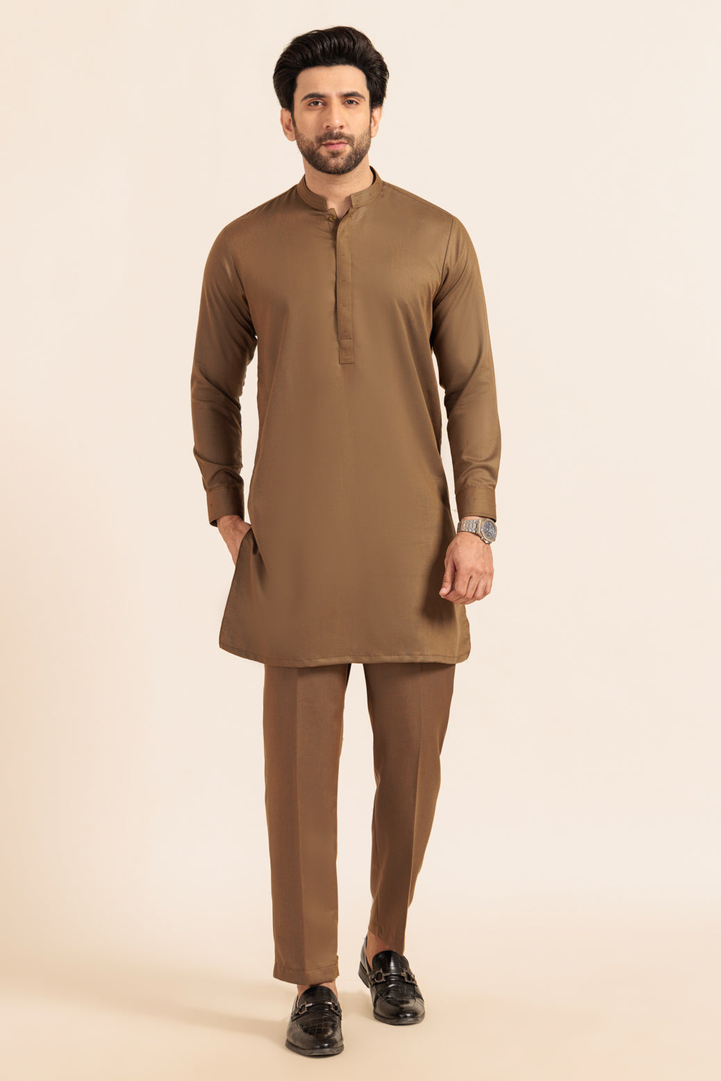 GOLDEN-BLENDED-KURTA TROUSER - (KSW24-025)