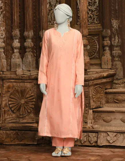 PINK PAPER COTTON EMBROIDERED 2PC | JLAWN-S-JST-25-2014