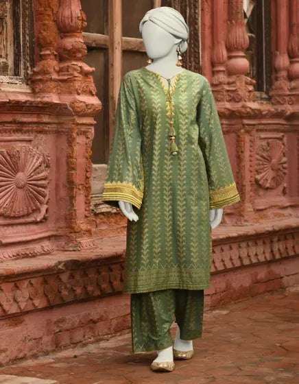 GREEN LAWN EMBROIDERED 2PC | JLAWN-S-JST-25-2001