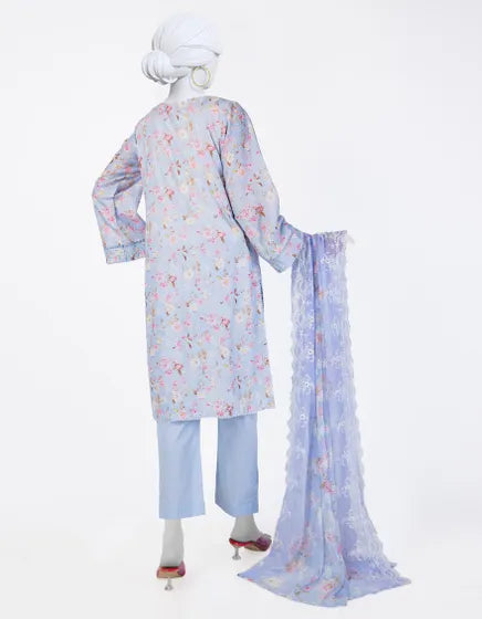 BLUE LAWN EMBROIDERED 3PC STITCHED | JLAWN-S-25-844