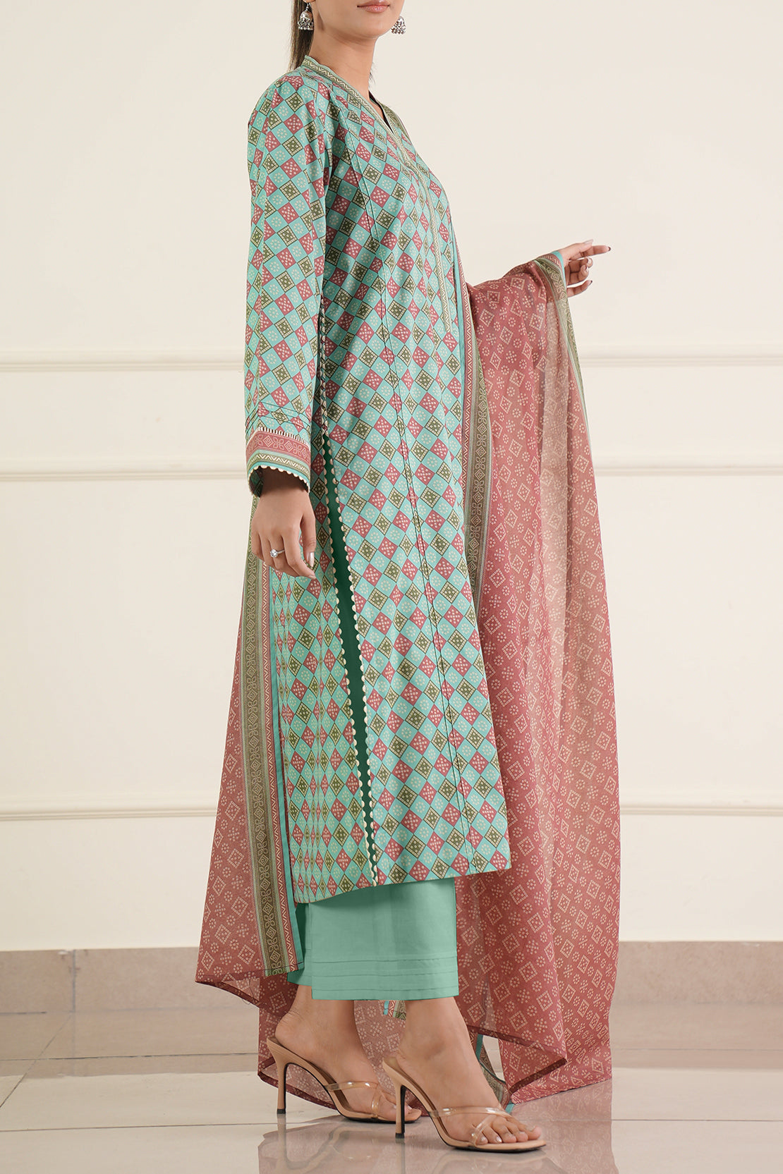 Unstitched Printed Lawn 3 Piece