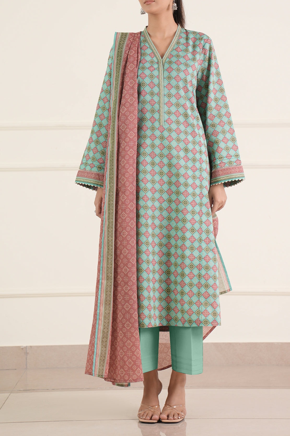 Unstitched Printed Lawn 3 Piece