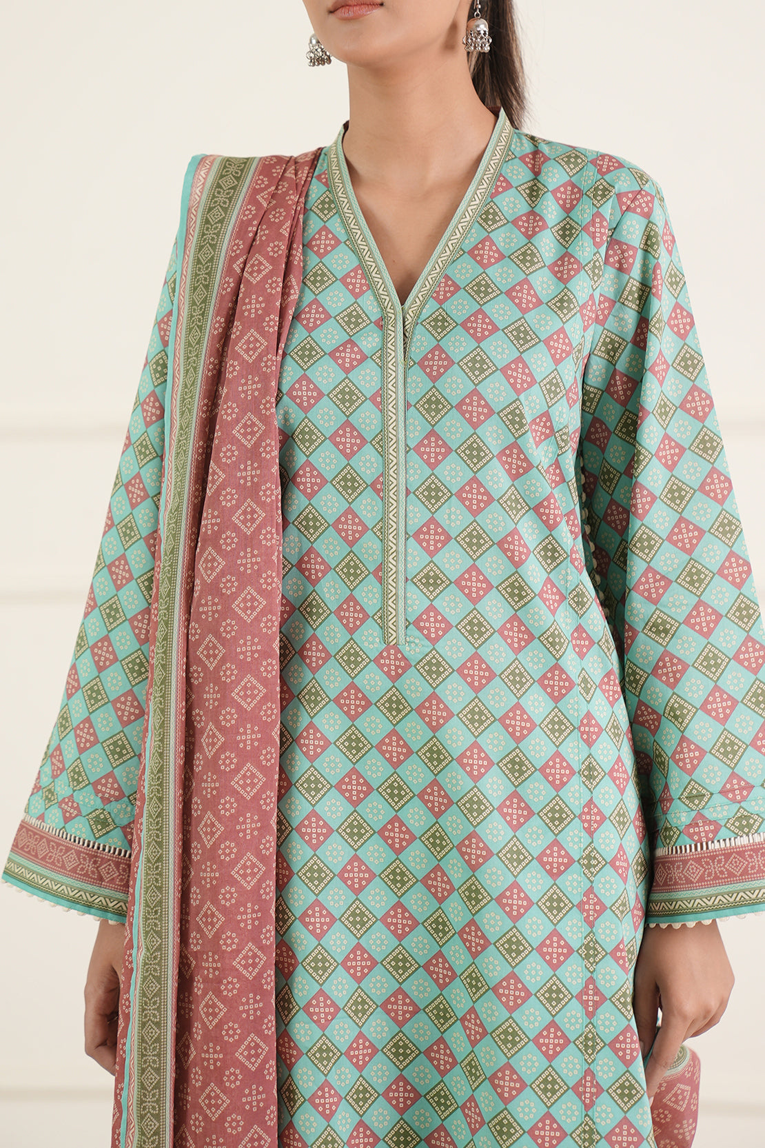 Unstitched Printed Lawn 3 Piece