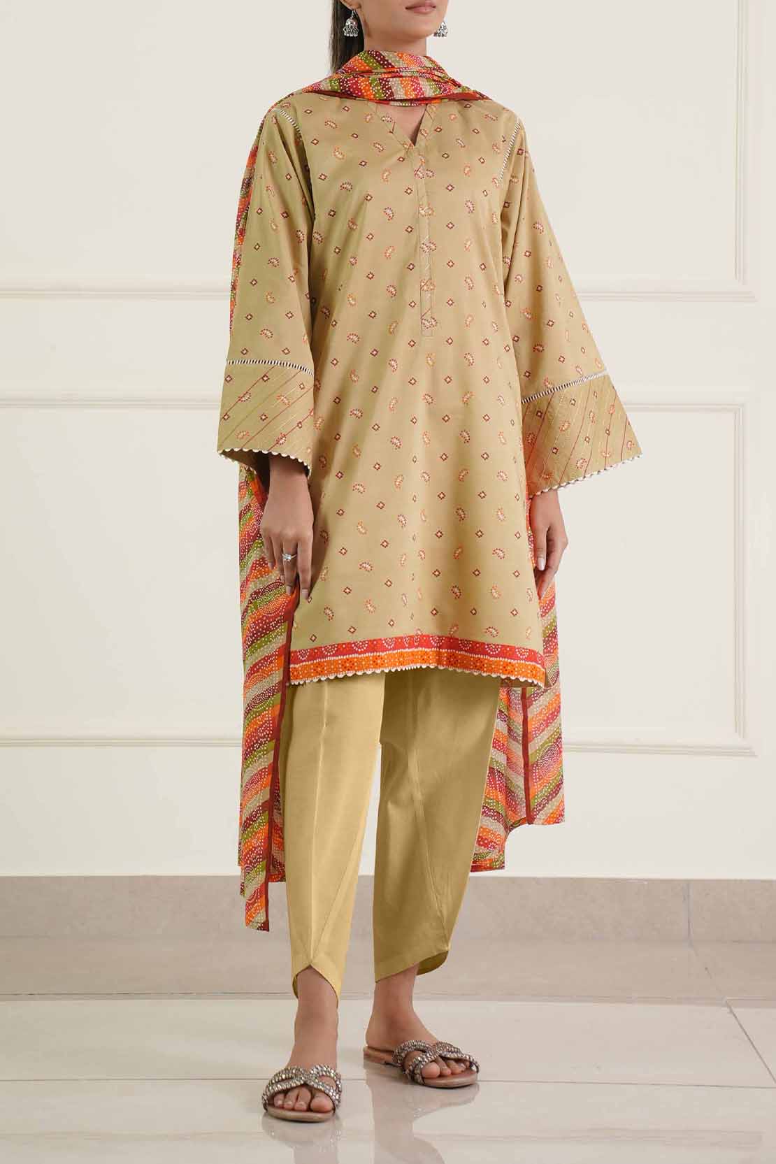 Unstitched Printed Lawn 3 Piece