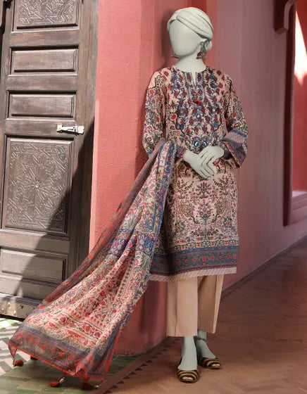 MULTICOLOR LAWN EMBROIDERED UNSTITCHED 3PC | JLAWN-S-25-3091