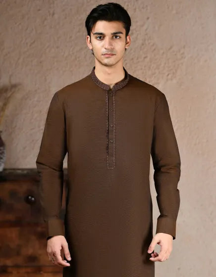 BROWN COTTON KURTA TROUSER | JJKP-A-33252