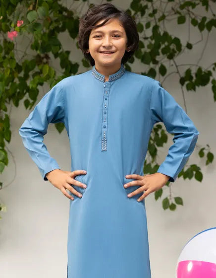 SKY BLUE KAMEEZ SHALWAR | JCKS-A-39196