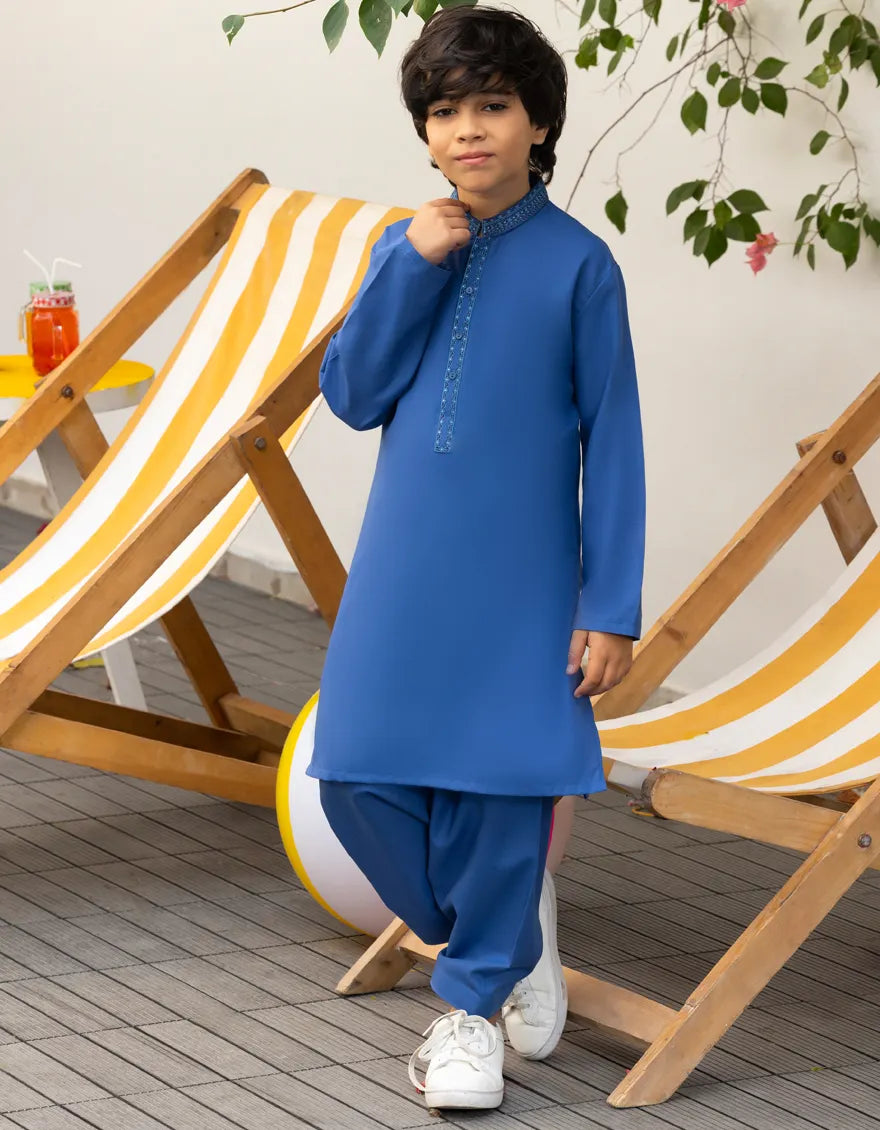 BLUE BLENDED KAMEEZ SHALWAR | JCKS-A-39227