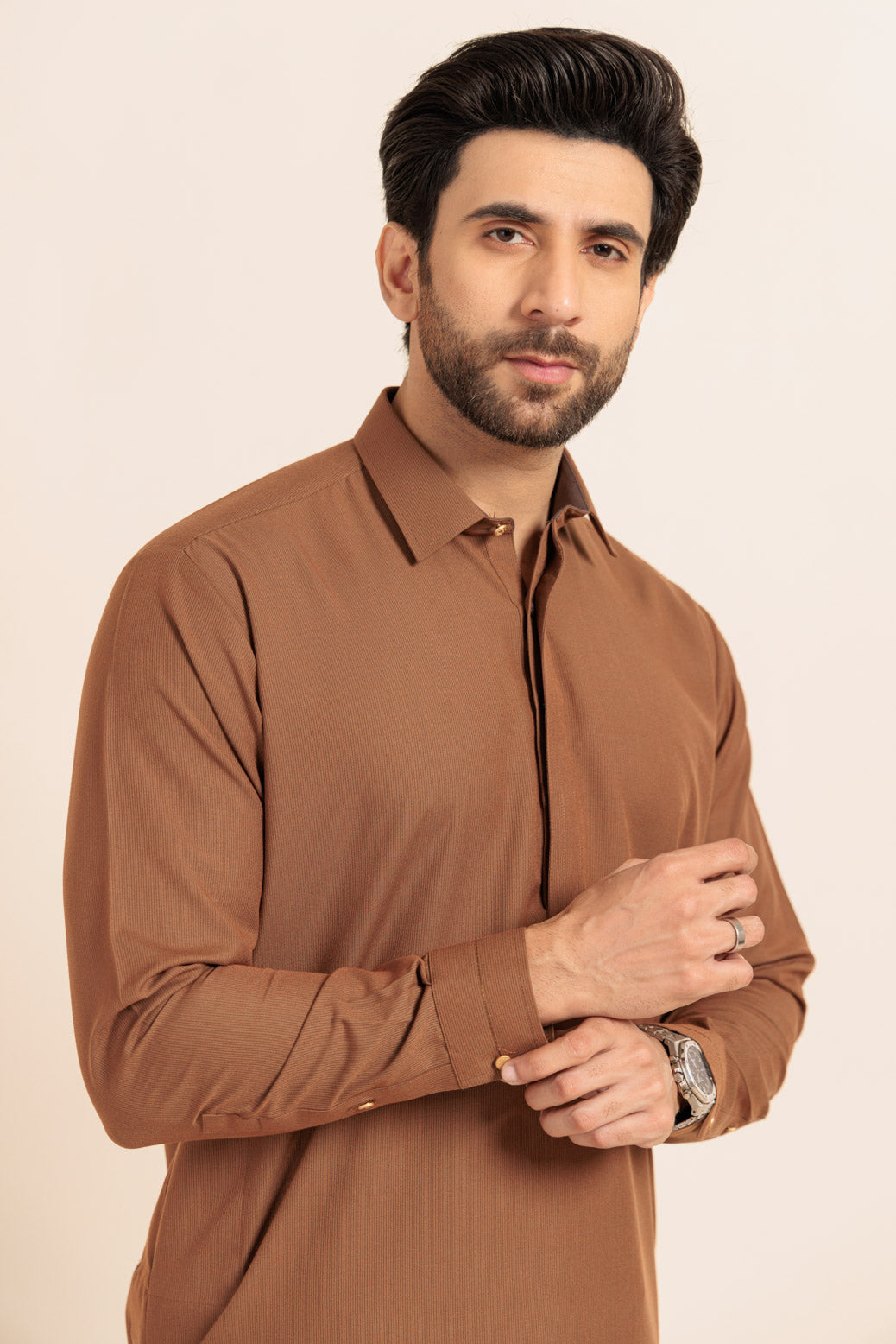 D-BROWN-BLENDED-SHALWAR SUIT - (GSSW24-016)