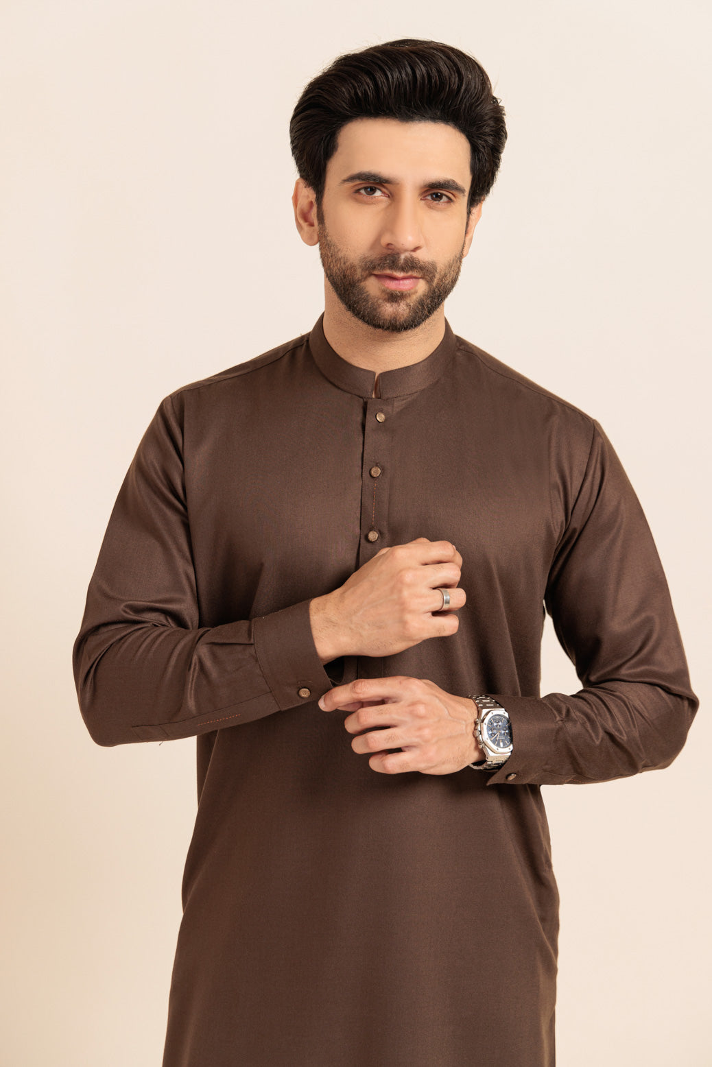 D-BROWN-BLENDED-SHALWAR SUIT - (GSBW24-003)