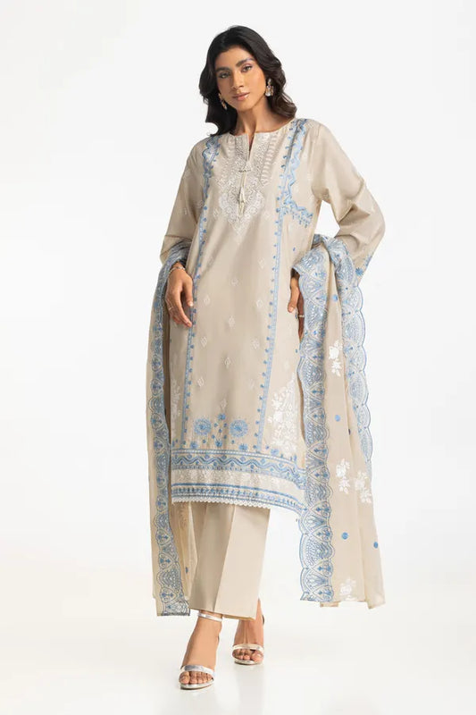 3PC Lawn Embroidered Suit IUSTKSD-541