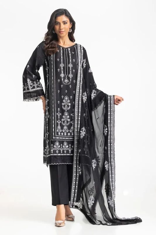 3PC Lawn Embroidered Suit IUSTKSD-575