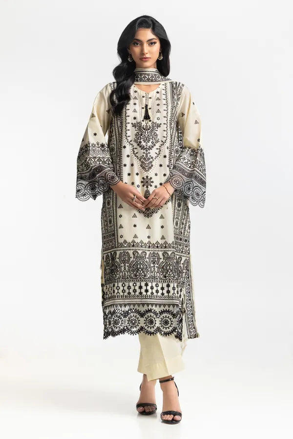 3PC Lawn Embroidered Suit IUSTKSD-581