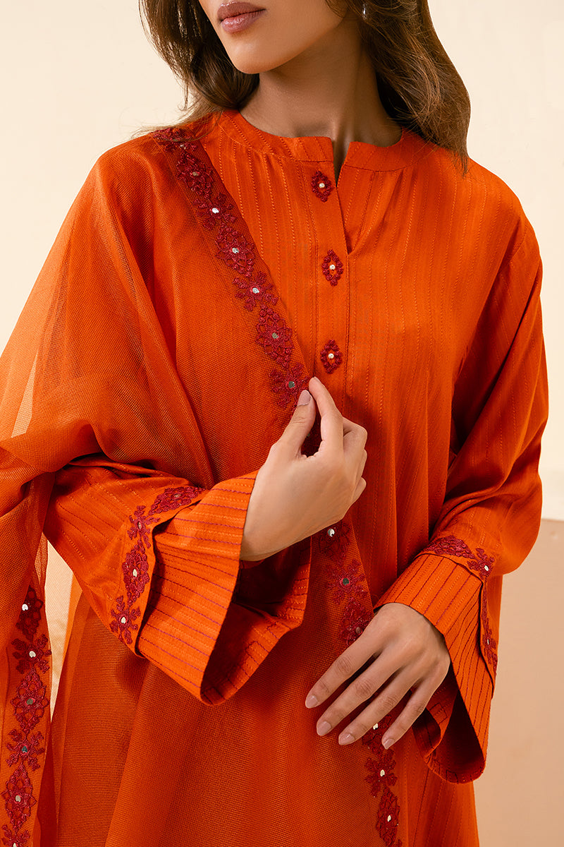 TANGERINE CHARM-2PC (SHIRT & DUPATTA)