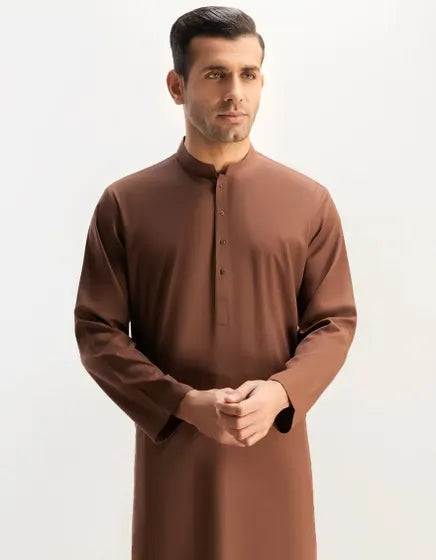 BROWN BLENDED KAMEEZ SHALWAR | JJKS-A-47006-R10-AP