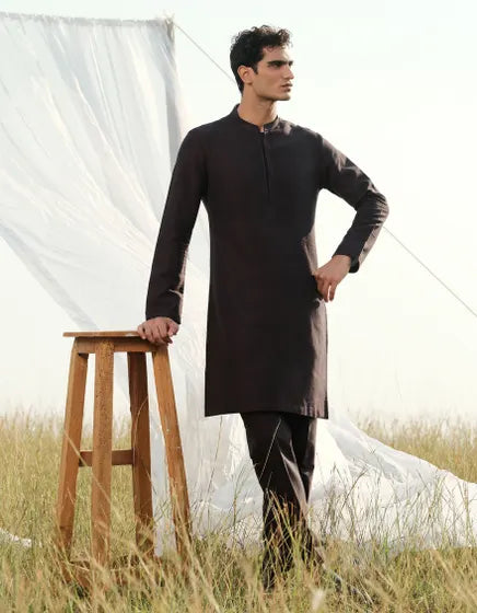 DARK MAROON COTTON KURTA TROUSER | JJKP-W-47359