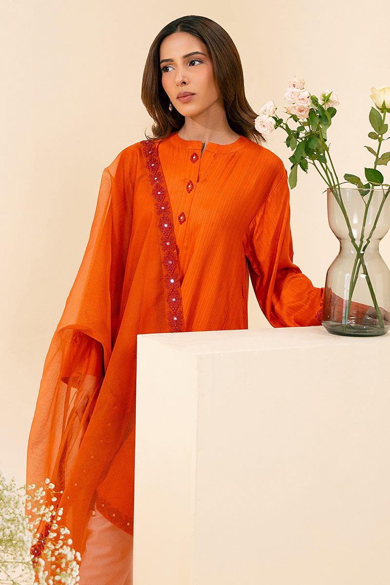 TANGERINE CHARM-2PC (SHIRT & DUPATTA)