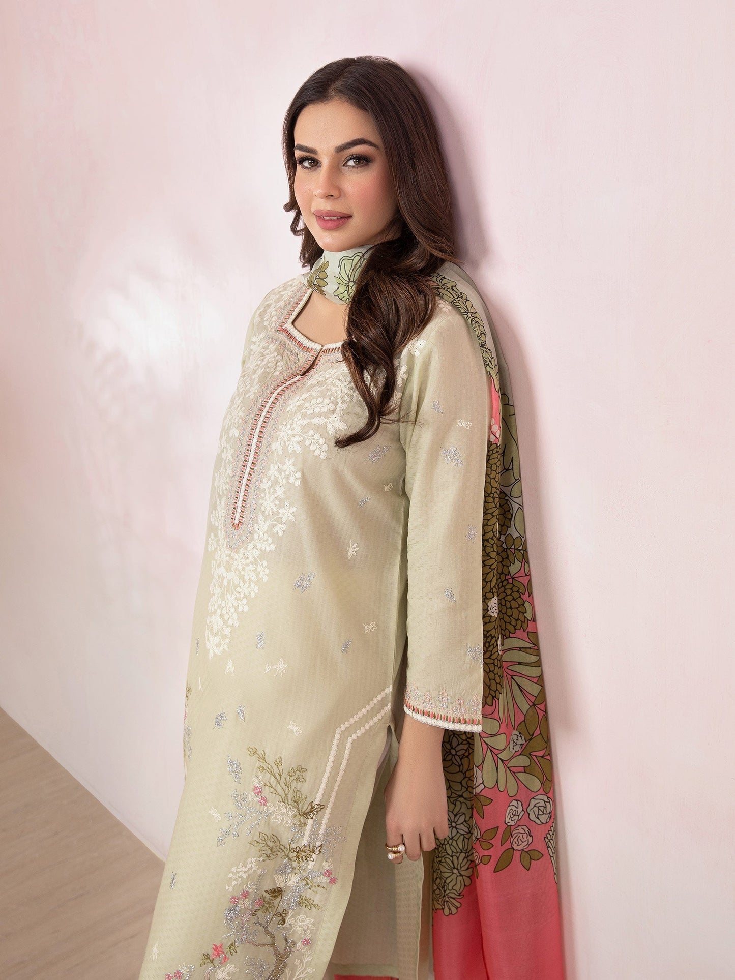 2 Piece Jacquard Suit-Embroidered (Pret)