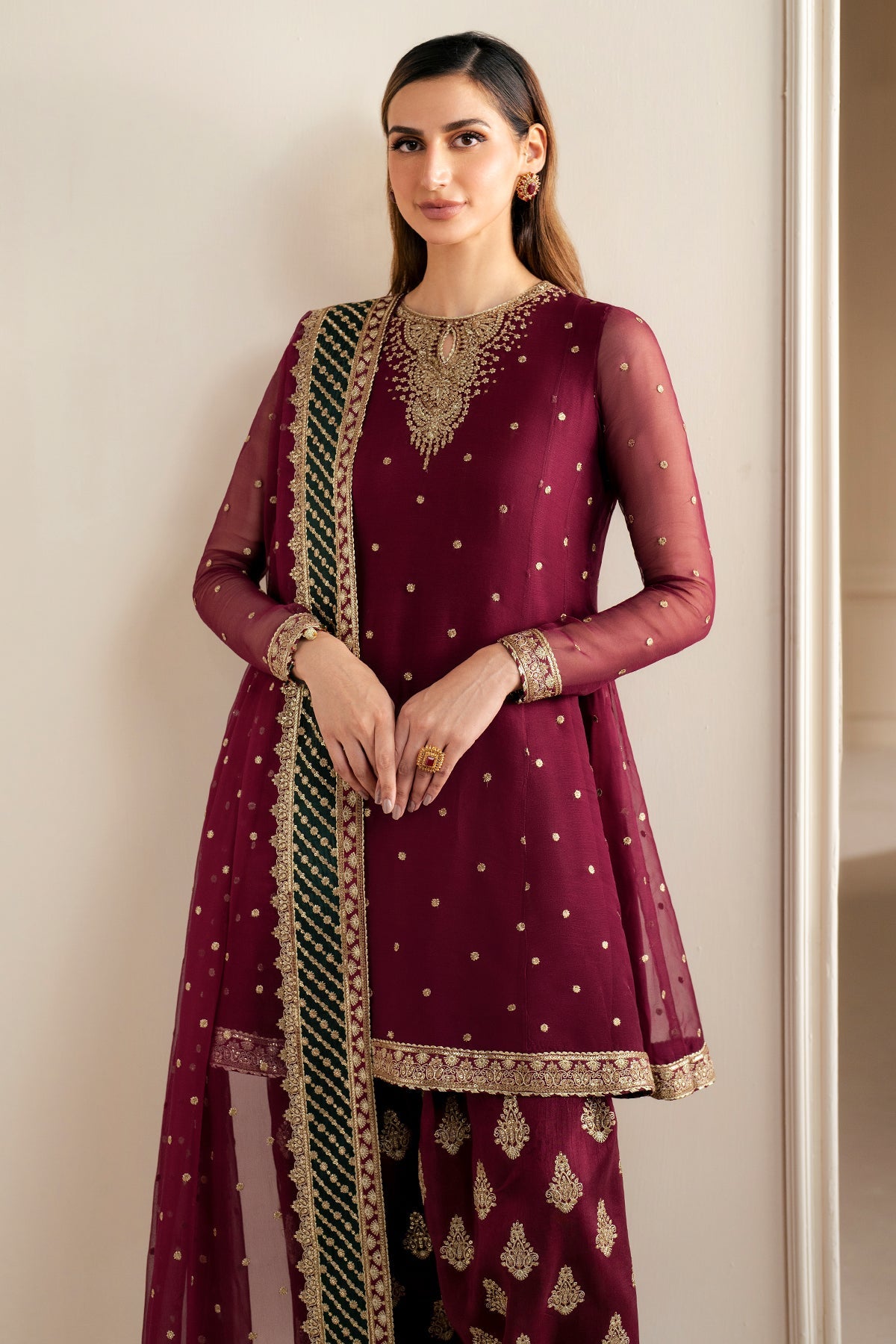 EMBROIDERED CHIFFON UC-3068