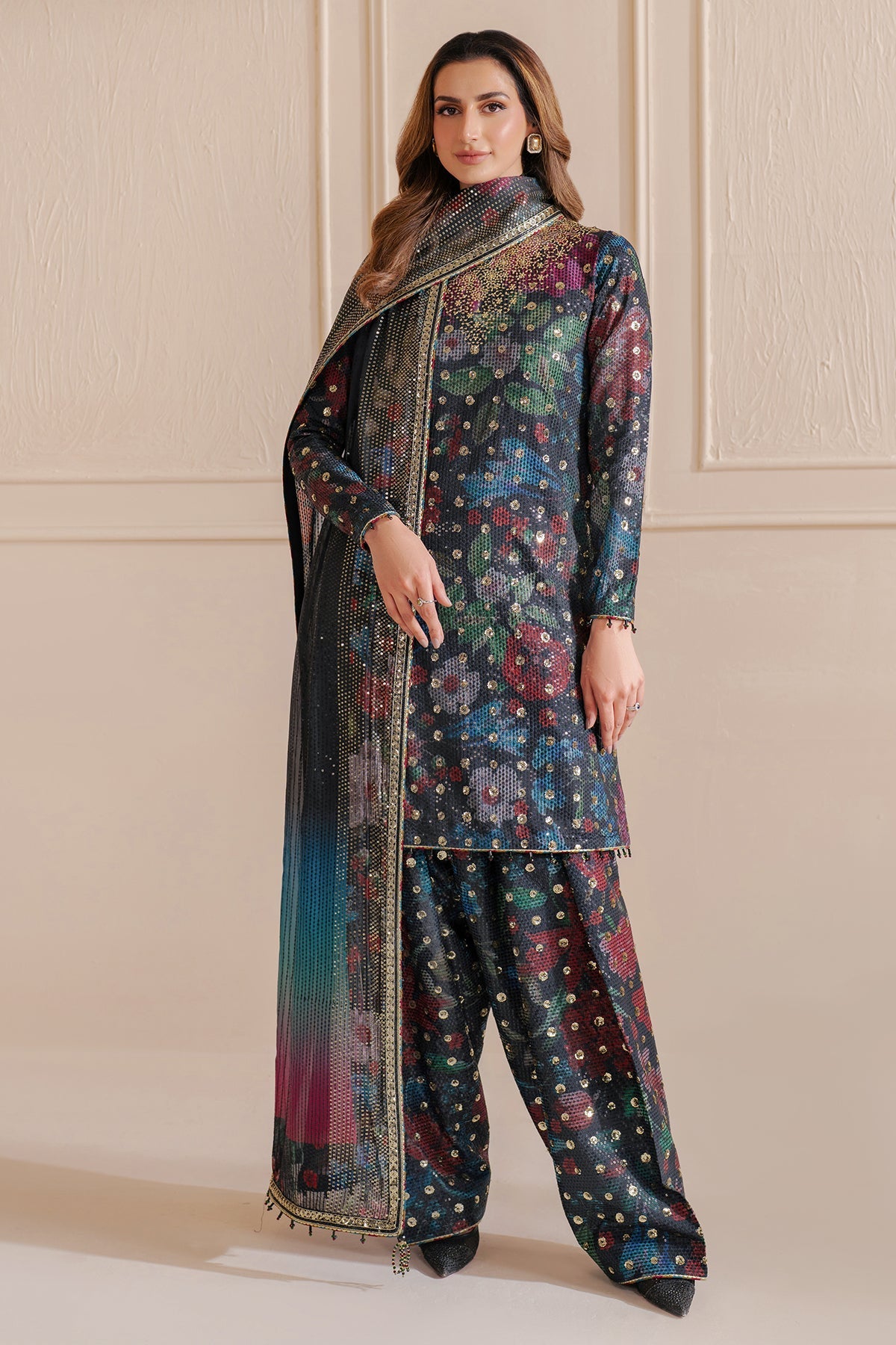 Embroidered Raw Silk UR-7051