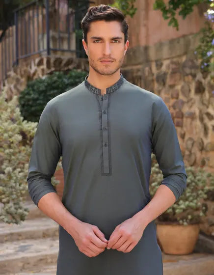 GREEN COTTON KURTA TROUSER | JJKP-A-50057