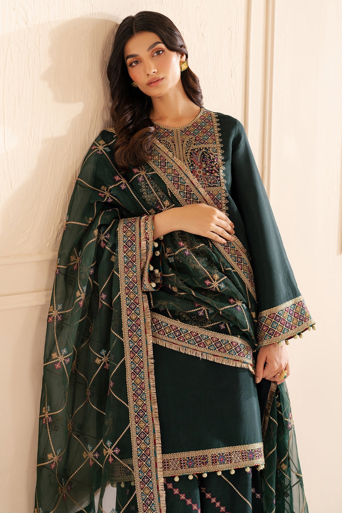 Embroidered Raw Silk UR-7049