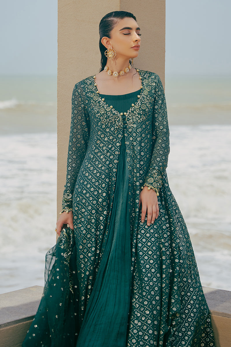 GREEN SPRING-3PC CHIFFON EMBROIDERED PRET