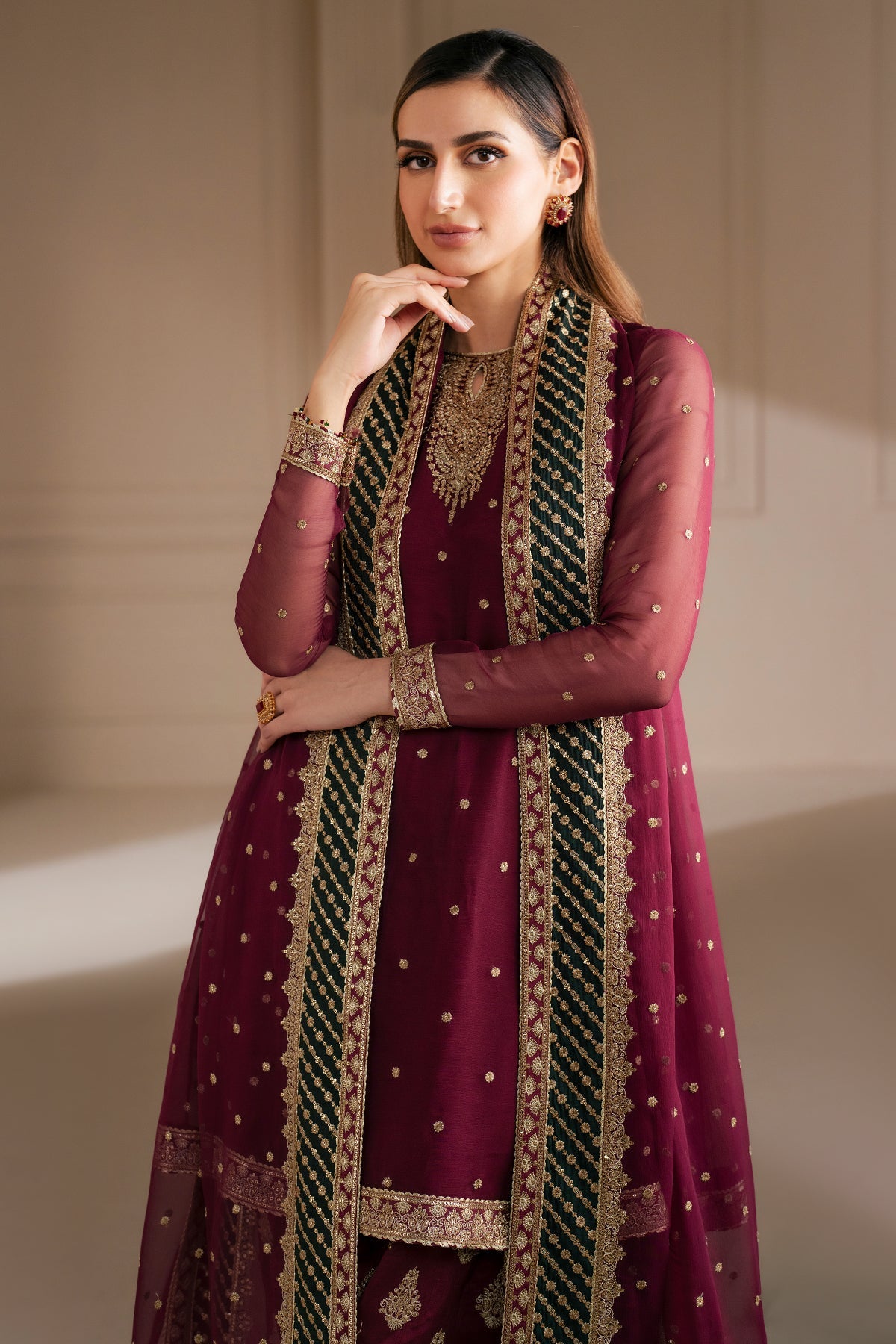 EMBROIDERED CHIFFON UC-3068